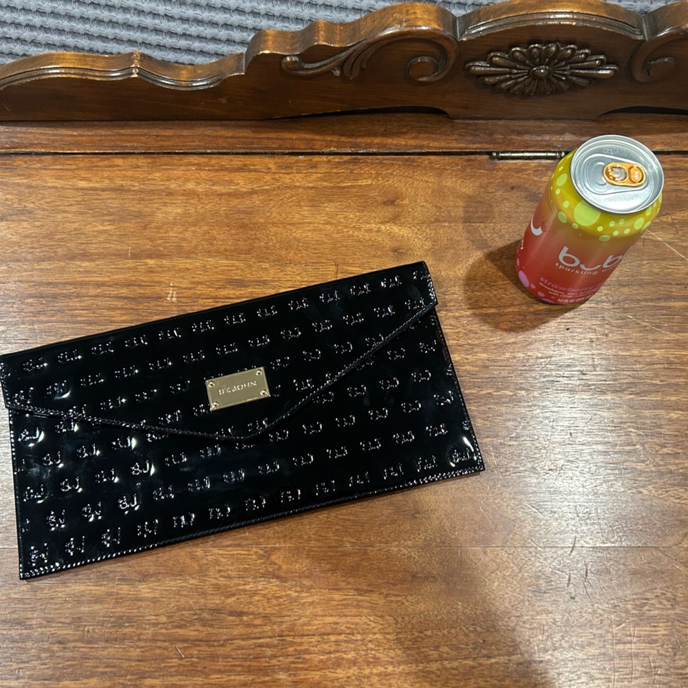 Black Patent Leather St. John clutch